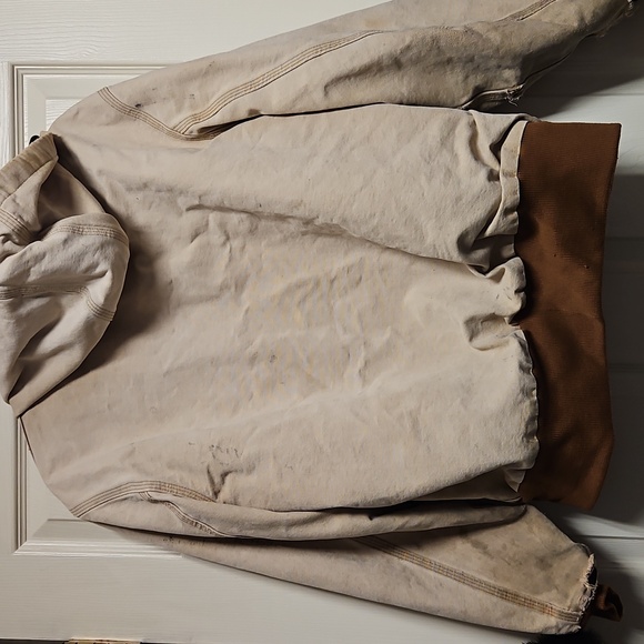 Carhartt Tan Hooded Jacket with Brown Trim - Picture 8 of 8